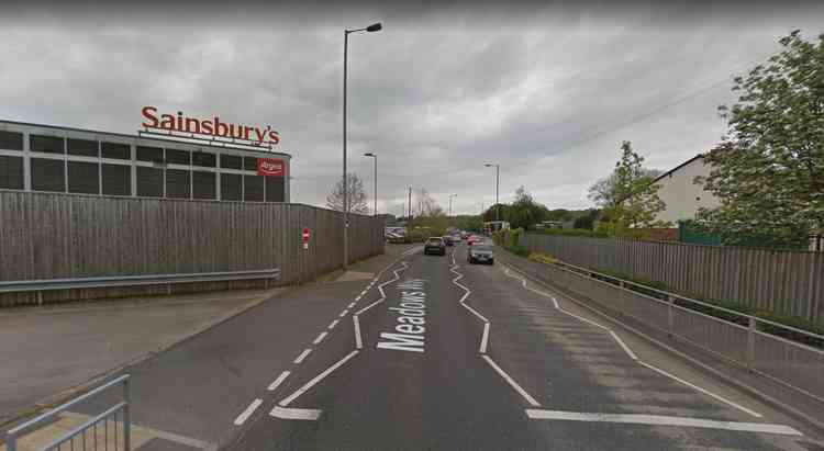 The A527 passes by Sainsbury's in Biddulph.