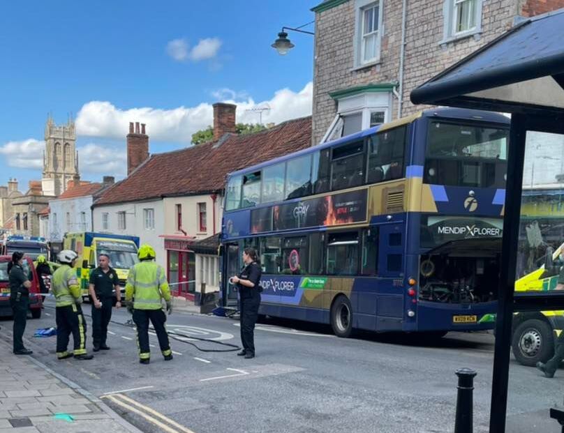Emergency services attended the incident involving a double decker bus. Picture by the Wonky Broomstick