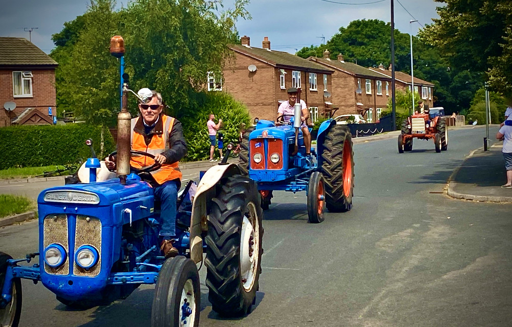 Jim's Tractor Run in Moira last year on its way back to Ashby de la Zouch