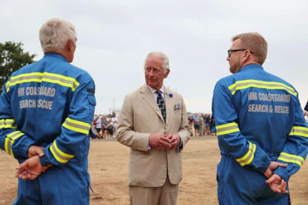Prince Charles with HM Coastguard members (Exmouth Coastguard Rescue Team)
