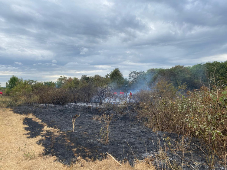 Firefighters in action close to Sandy Lane, Aveley.