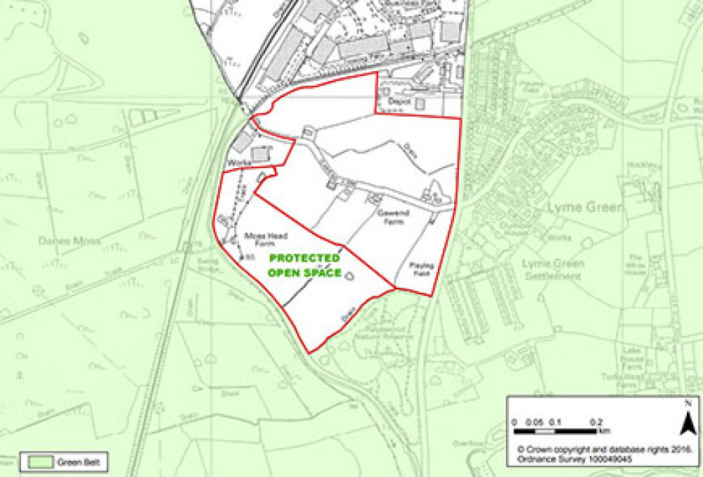 Outline of proposed Gaw End Lane. (Image - Ordinance Survey)