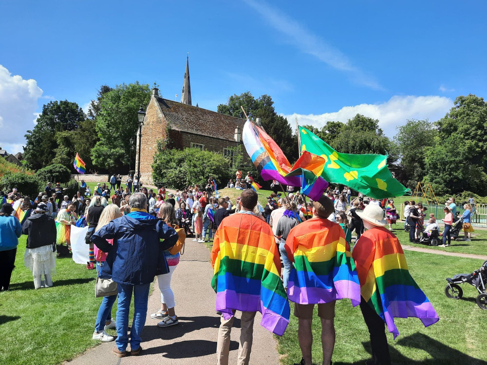 Pride goers enjoying the atmosphere before the Pride March