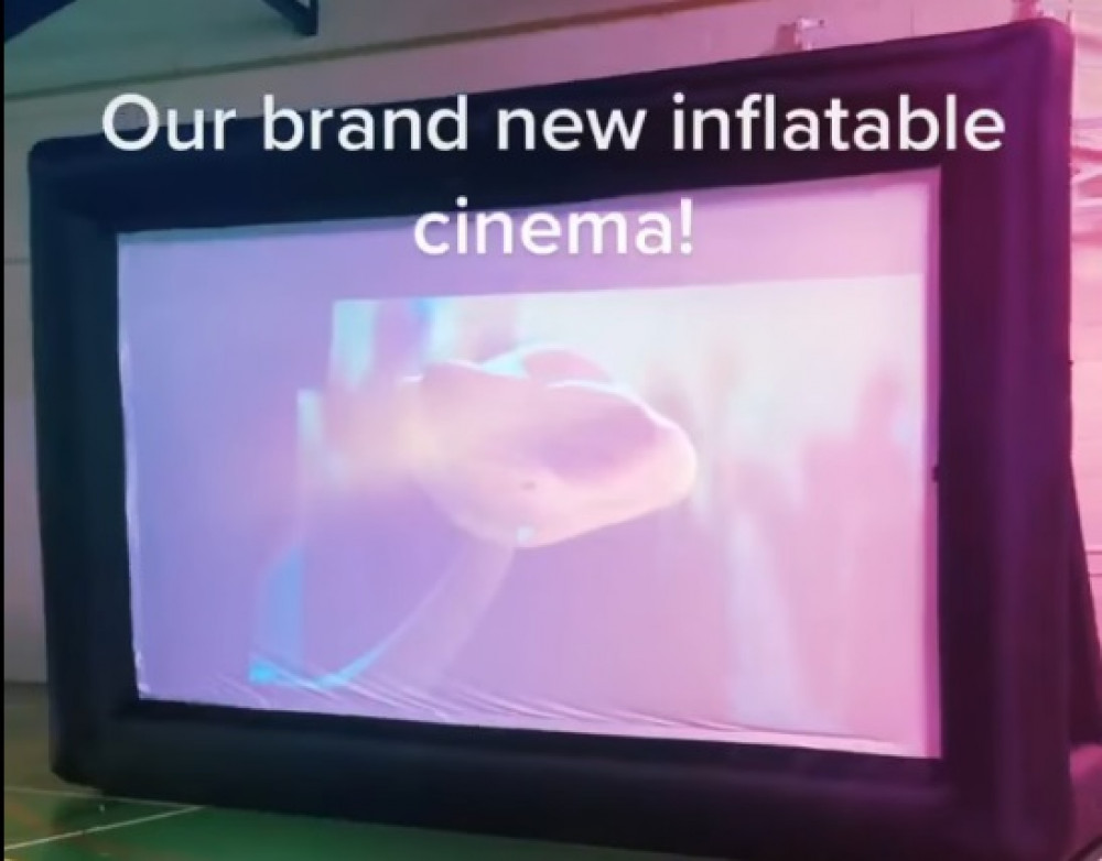 Young people can now enjoy films on the big screen at the Zone thanks to the arrival of a new inflatable cinema. Image credits: Biddulph Youth and Community Zone.