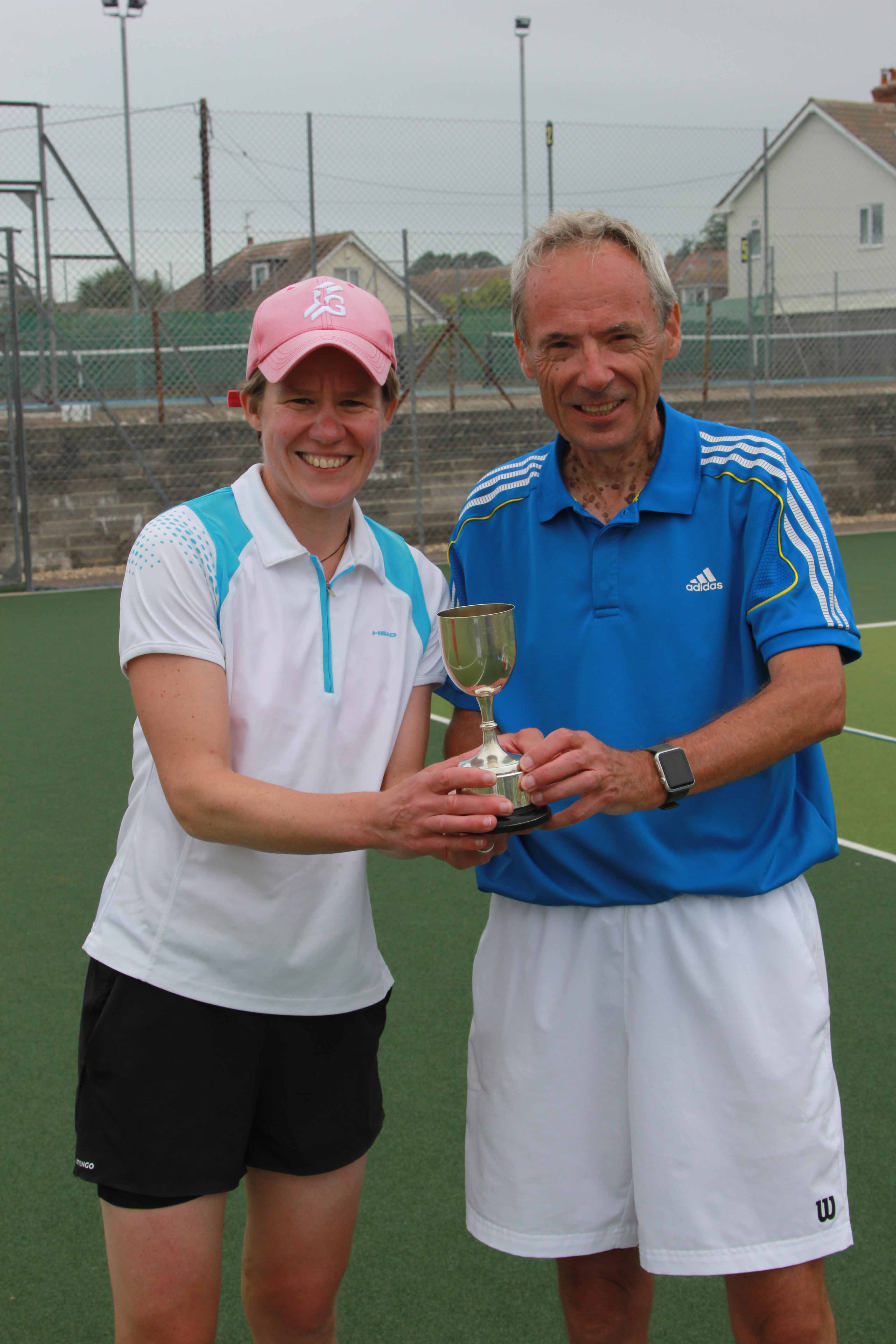 Mixed doubles winners - Bevs Hudson and Geoff Westall