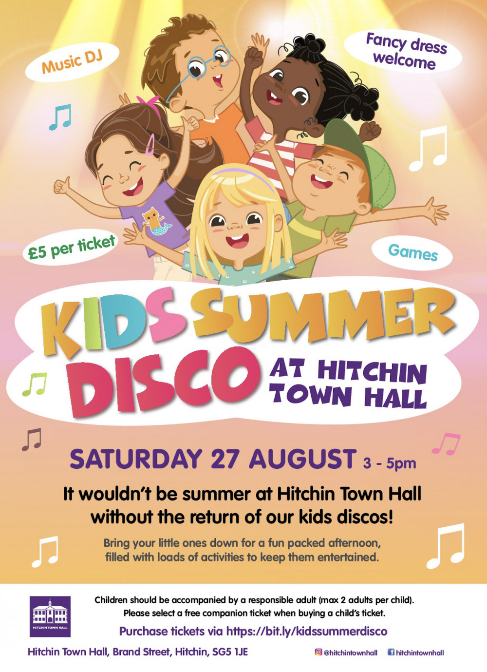 Kids Summer Disco at Hitchin Town Hall