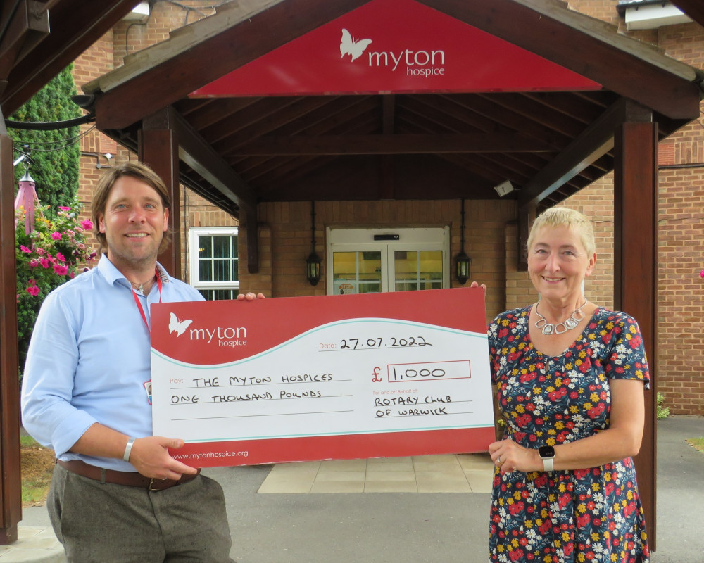 Jackie Crampton and Chris Wilmott of Myton Hospices (image supplied)