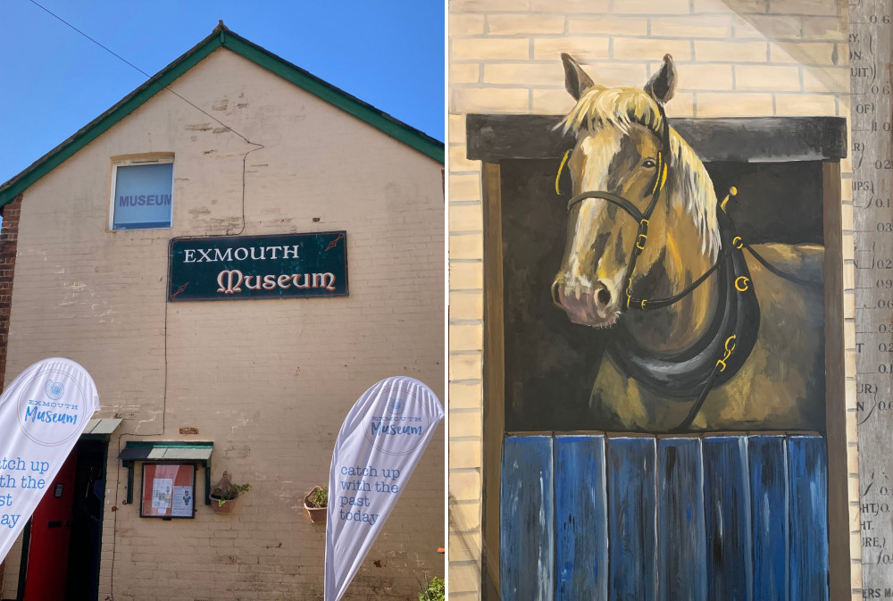 L: Exmouth Museum and Heritage Centre (Nub News, Will Goddard). R: The future mural (Exmouth Museum and Heritage Centre, Gary Cook)