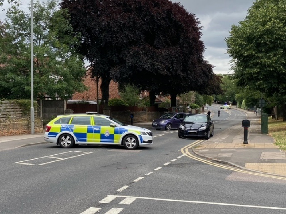 Motorists in Hucknall are being advised to avoid the top end of Watnall Road due to a partial road closure following a road traffic collision. Photo Credit: Tom Surgay.