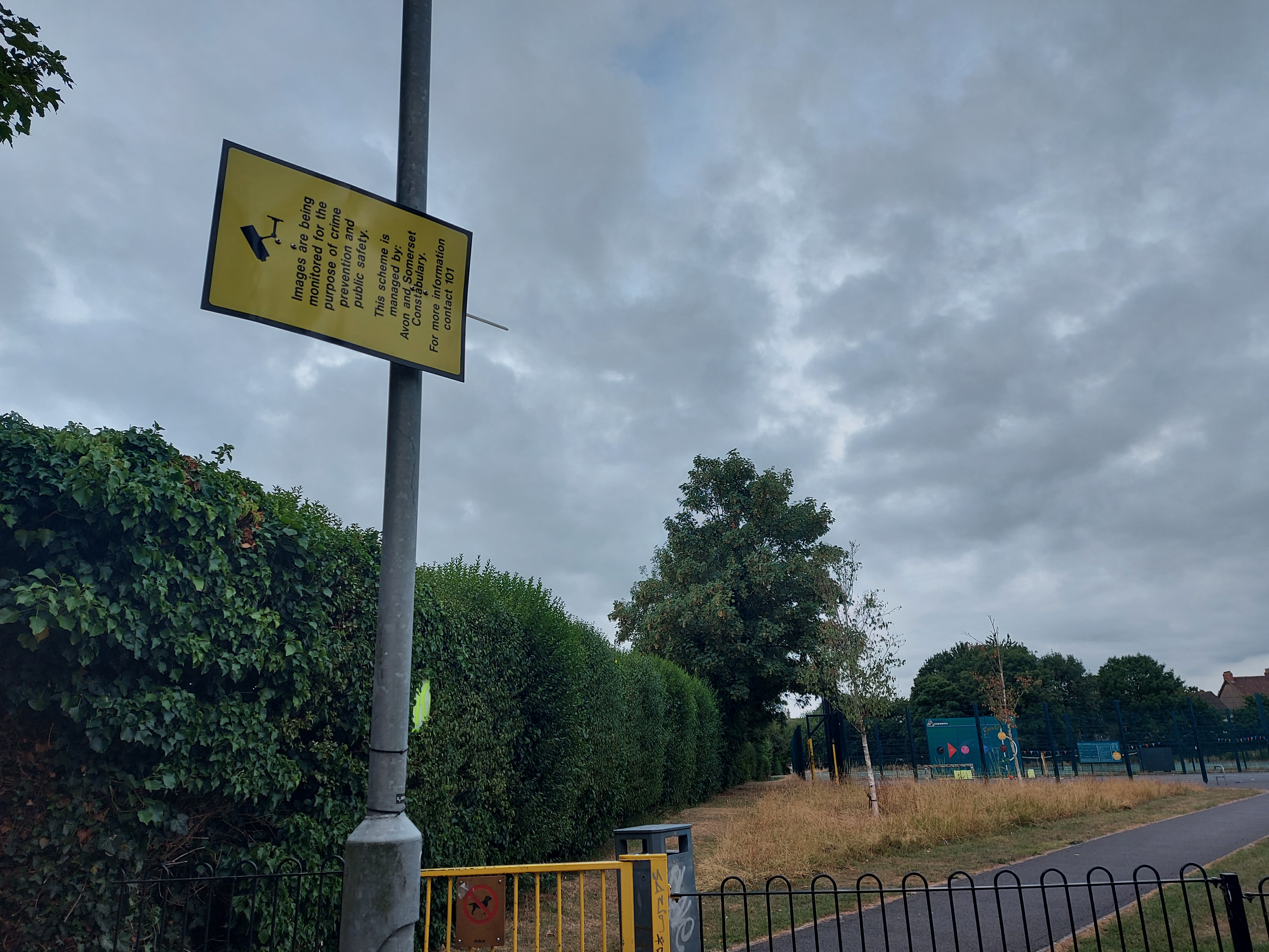 The signs alerting residents to the cameras now installed in the park in Frome 