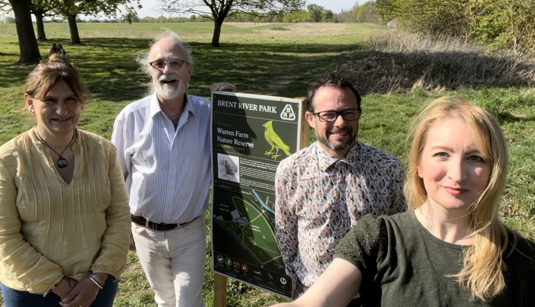 Cllr Gary Malcolm (second right) and Katie Boyles (right) At Warren Farm