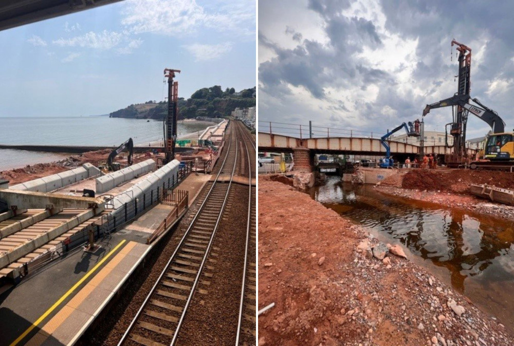 Piling at the sea wall (Network Rail)