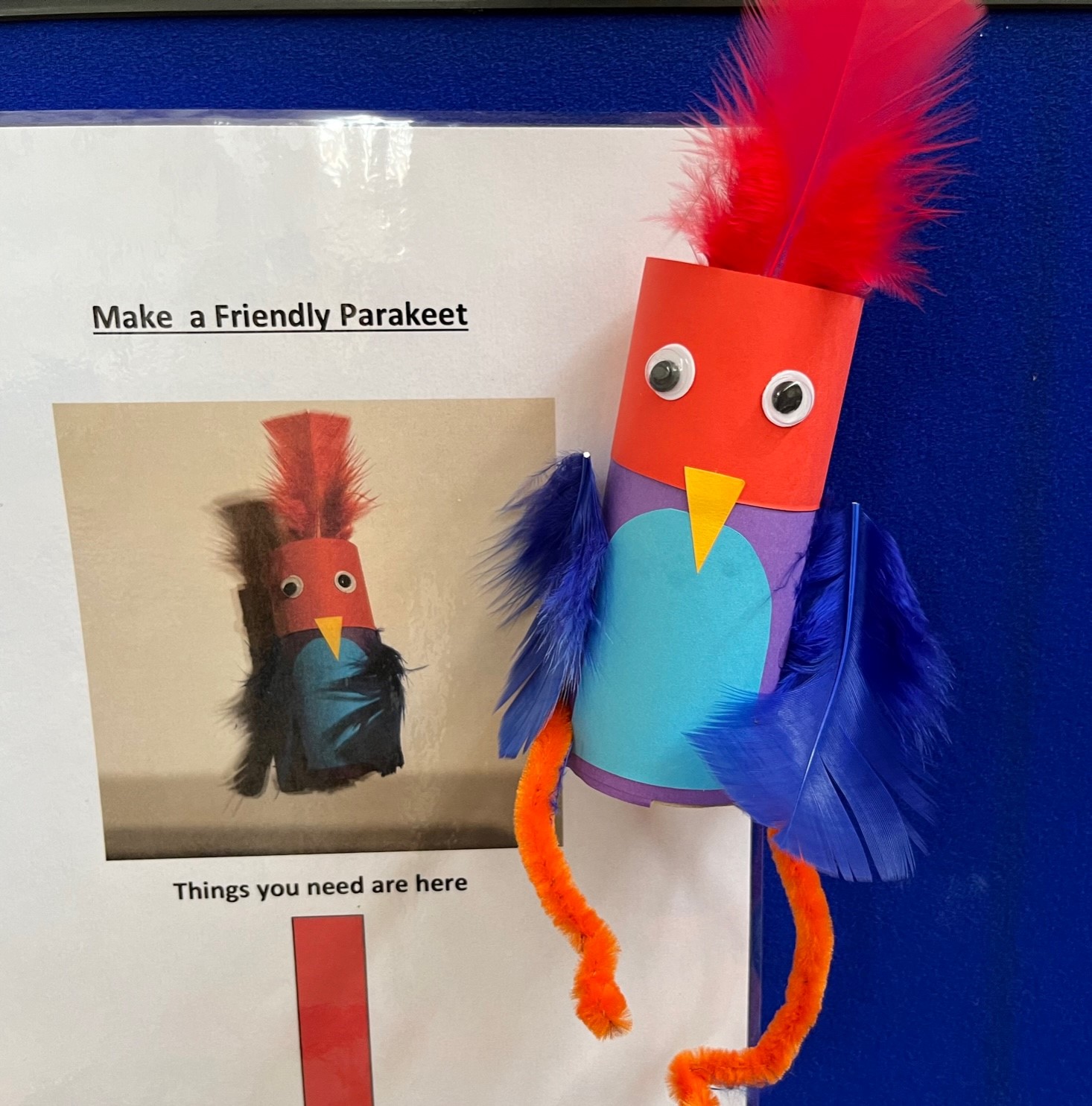 Zoo-themed crafts this week! Parakeet