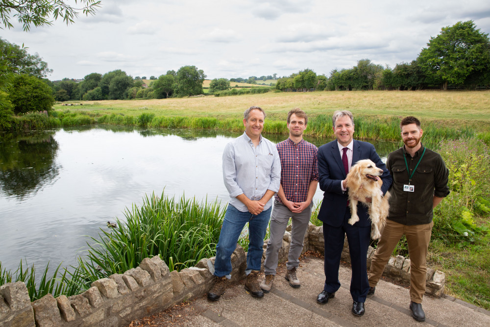  (left to right) are Tm Curley (Avon Wildlife Trust head of nature’s recovery), Stuart Gardner (West of England Nature Partnership manager), Dan Norris (West of England Metro Mayor) and Simon Hunter (Bristol Avon Rivers Trust CEO).