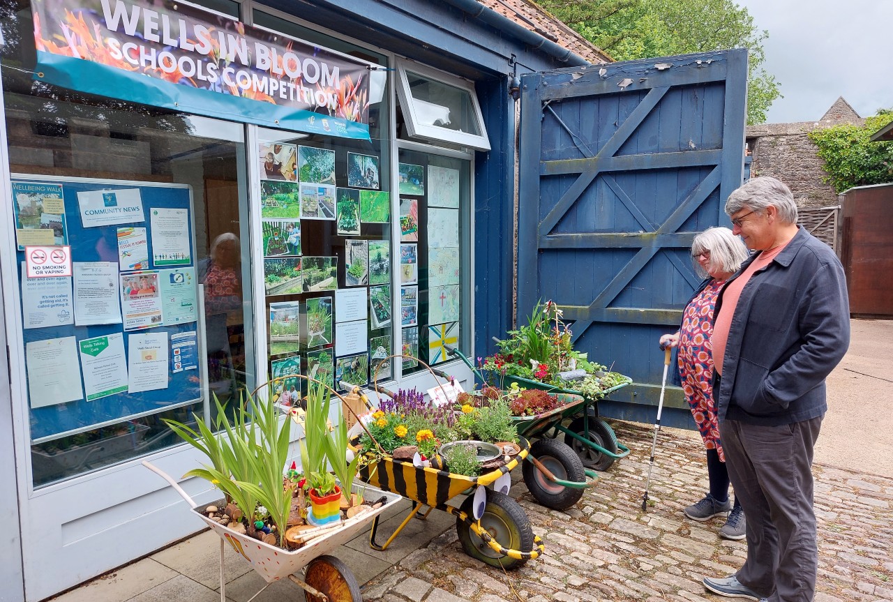 Wells in Bloom display at The Bishop's Palace