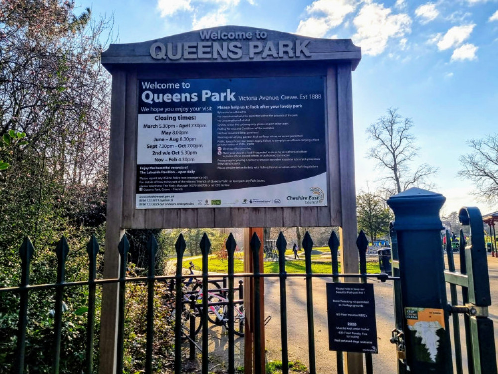 Queens Park, Crewe. Cheshire East Council has trialled new on the go recycling bins here - aiming to reduce single-use plastics  (Ryan Parker).