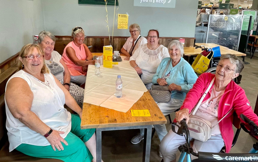 Locals enjoy conversation over coffee at Morrisons' Chatty Cafe, organised by Lisa Croucher (third from the right)