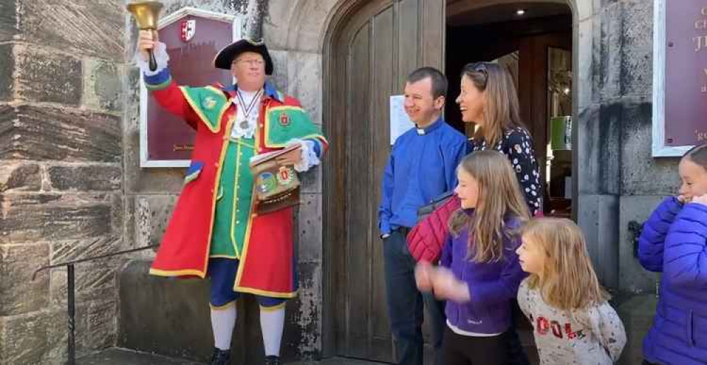 John Robinson recently delivered a proclamation outside St Lawrence's Church. Image credit: St Lawrence's Church