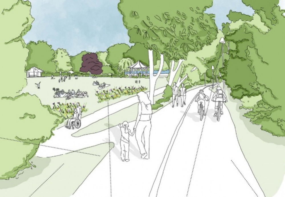 Artist's Impression Of The Millennium Way Through Collett Park In Shepton Mallet, which could have been funded by a successful bid. CREDIT: LUC