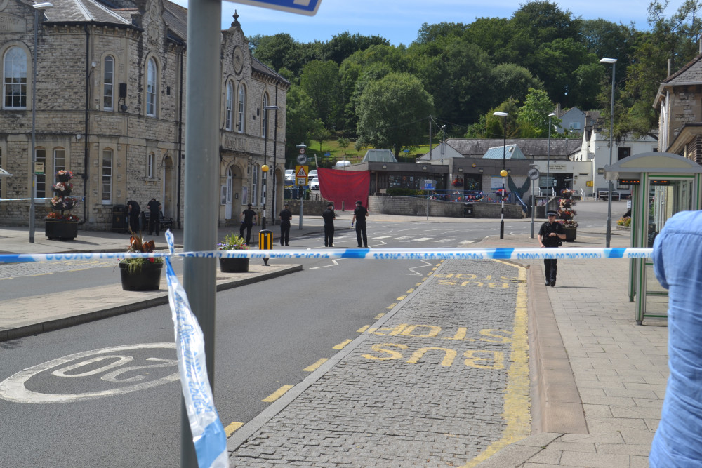 The police investigation in  Radstock on August 1