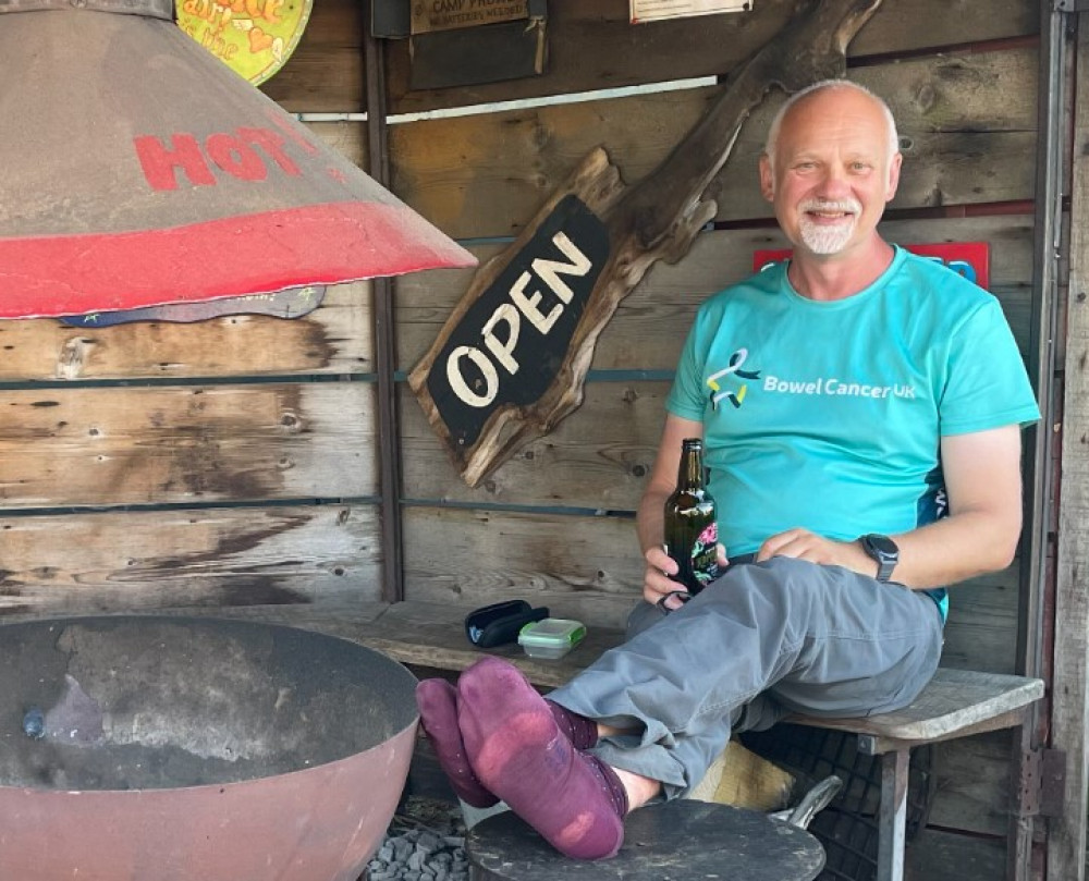 Martyn enjoys the comfort of his shepherd's hut.