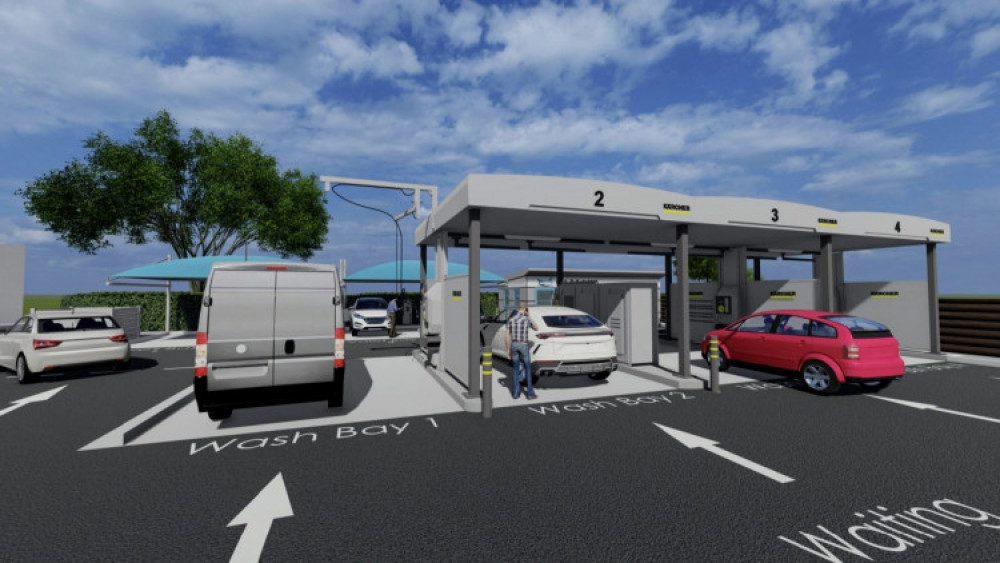 An artist's impression of the Carbana's proposed eco-friendly car wash bays. It has now been refused (Cheshire East Planning).