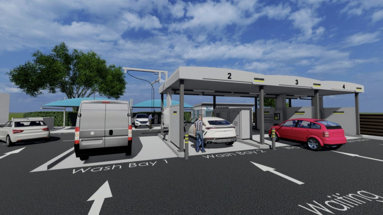 An artist's impression of the Carbana's proposed eco-friendly car wash bays. It has now been refused (Cheshire East Planning).