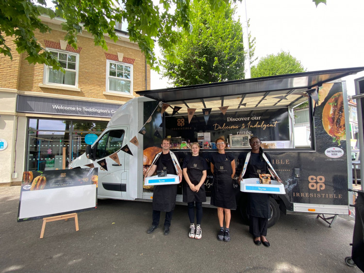 Co-op's food truck and staff ready to welcome customers