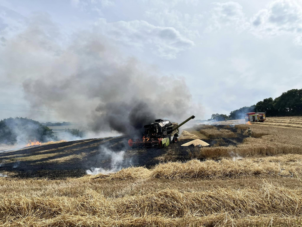 A picture of the fire shared by Bridport Fire Station.