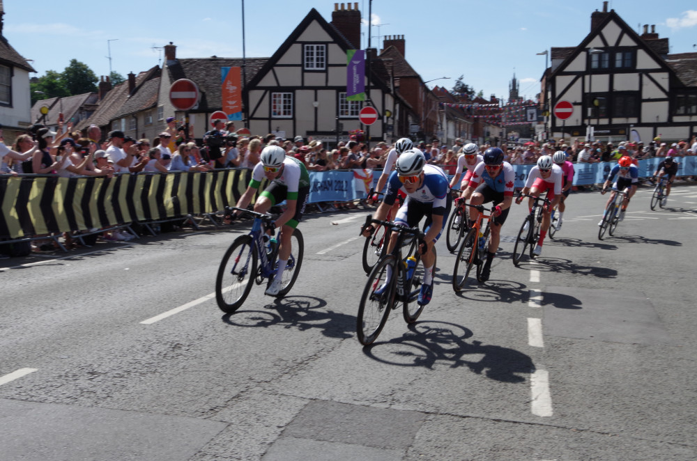 Thousands of spectators lined the streets of Warwick as the Birmingham 2022 Commonwealth Games road races came to town (image by Richard Smith)