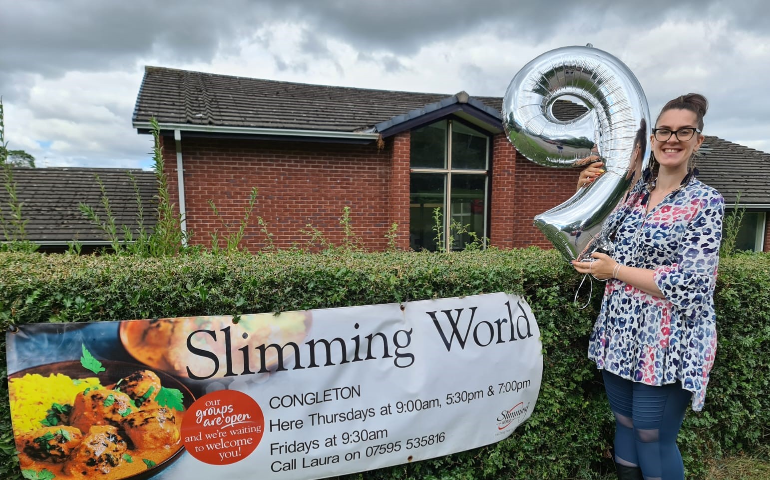 Consultant Laura Bounford outside her groups Slimming World Venue - Wellspring Church in Congleton. (Image - Slim with Laura B)