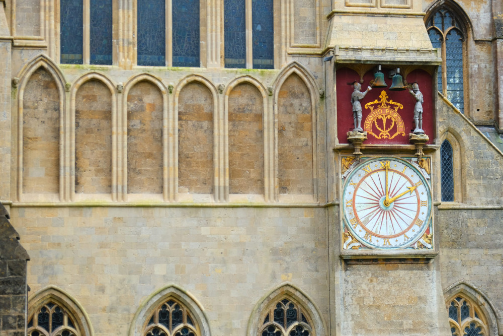 The famous clock is getting a facelift. Picture by David Bevan/Wells Cathedral