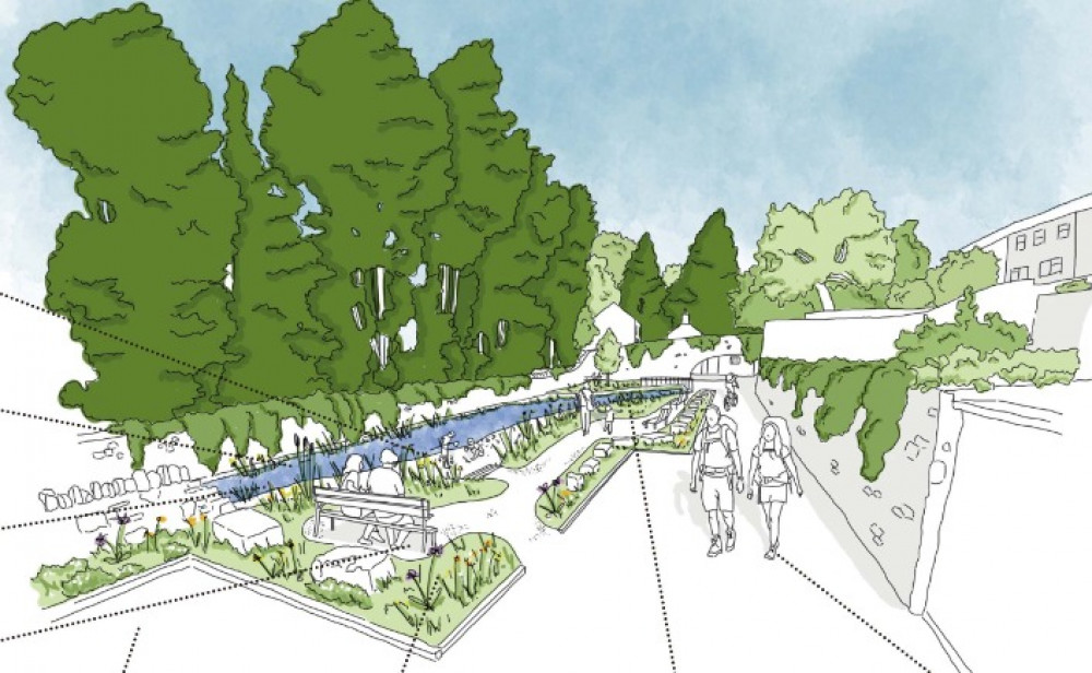 Artist\'S Impression Of New Pocket Park Off Lower Lane Near The River Sheppey In Shepton Mallet Luc 051021