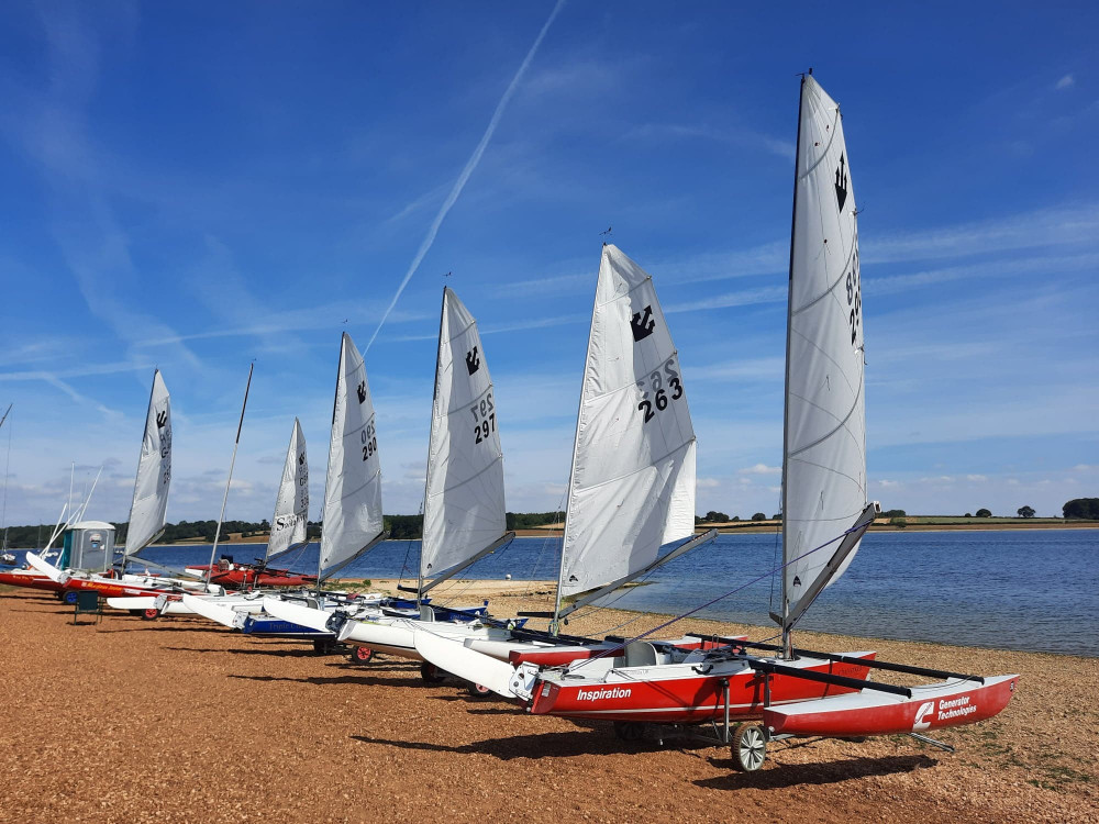 Boats ready to go on the shores of Rutland Water 