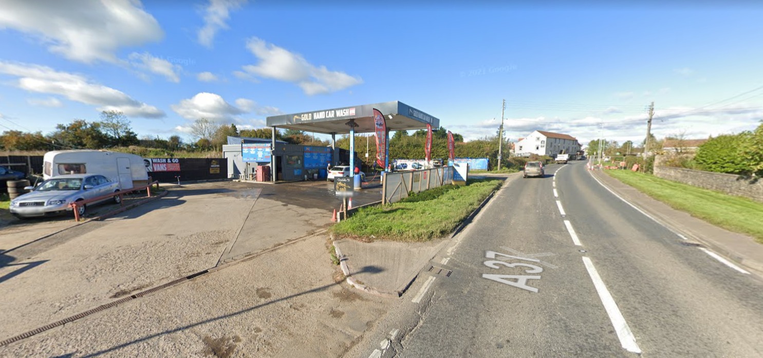 The Current Gold Hand Car Wash Faciity On The A37 Whitstone Hill Near Shepton Mallet. CREDIT: Google Maps