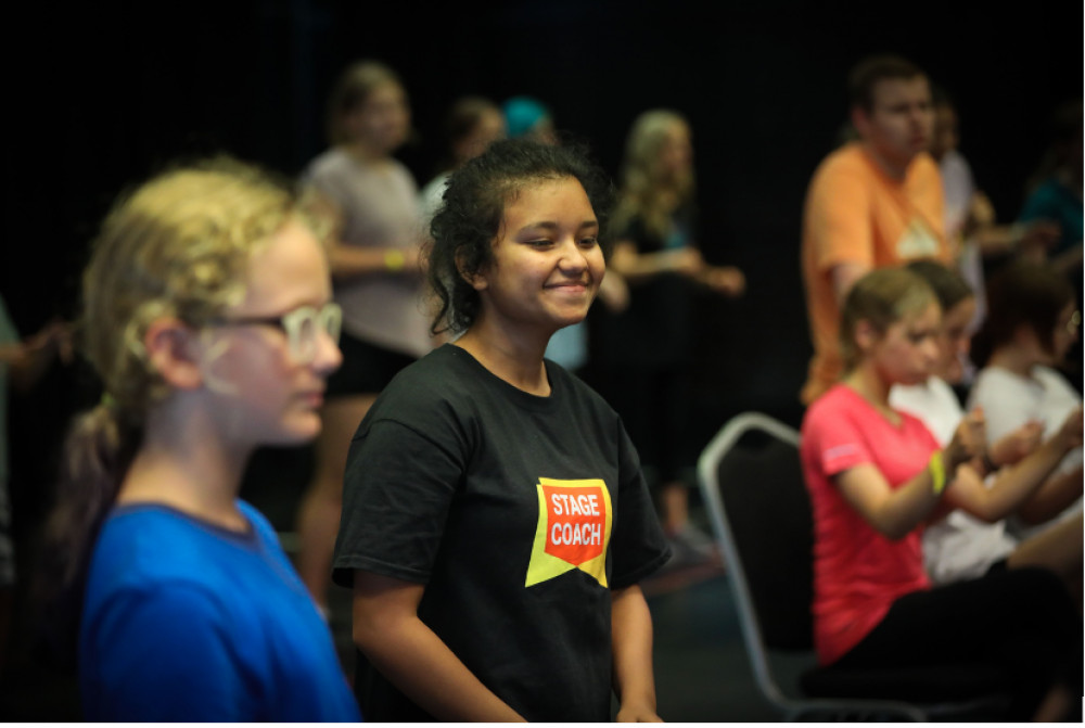 Stagecoach students during inital rehearsals 