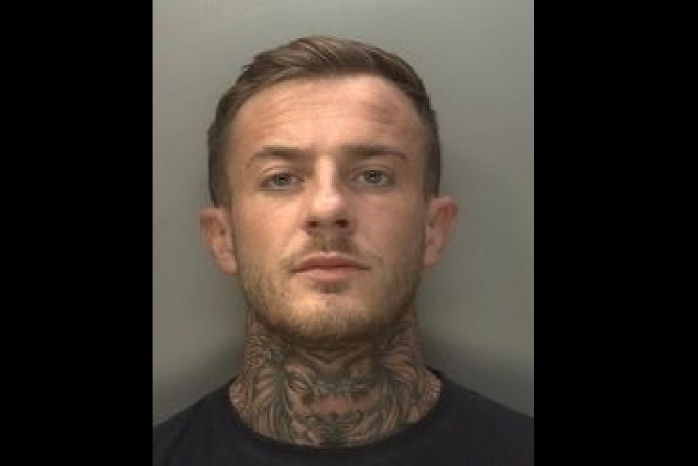 Warwickshire Police is trying to track down Callum Rogers, 27, who has links to Birmingham and Warwick (image via Warwickshire Police)