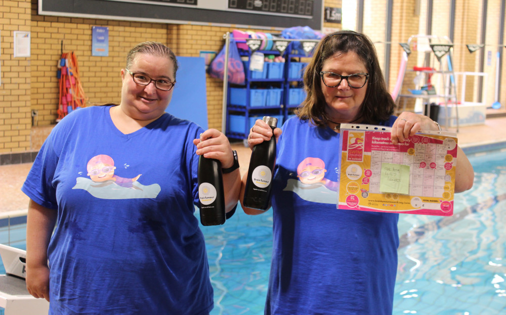 Macclesfield: Zoe Papaphilippou and Vivienne Landers are aiming to swim more than 20 miles together this month. (Image - Alexander Greensmith / Macclesfield Nub News)