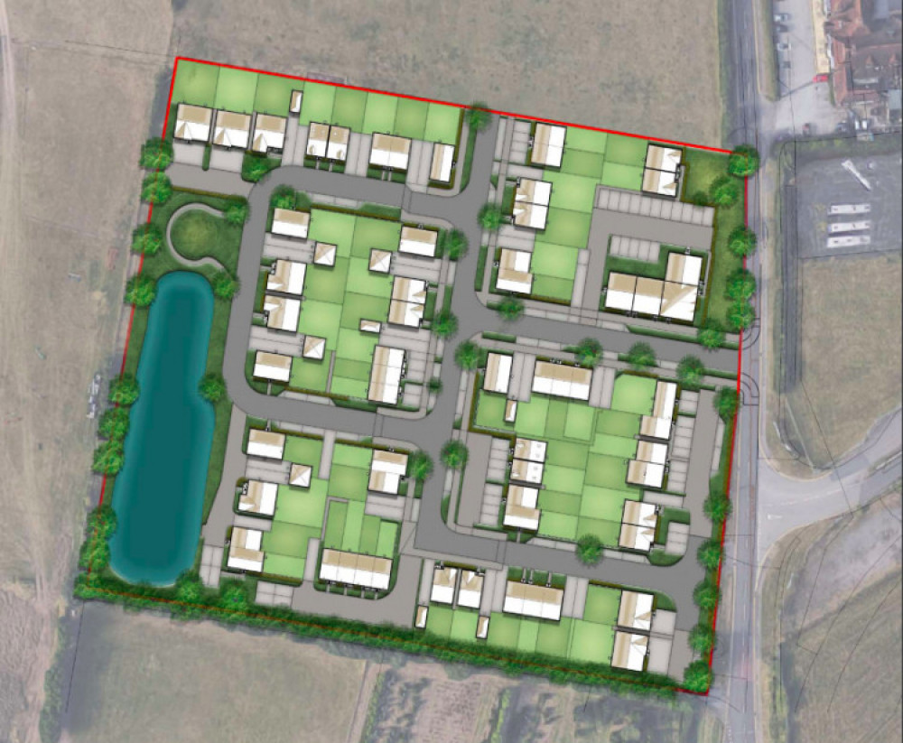 Seven Capital plc has applied to Warwick District Council for permission to build 66 houses near Smith's Garden Centre (image via planning application)