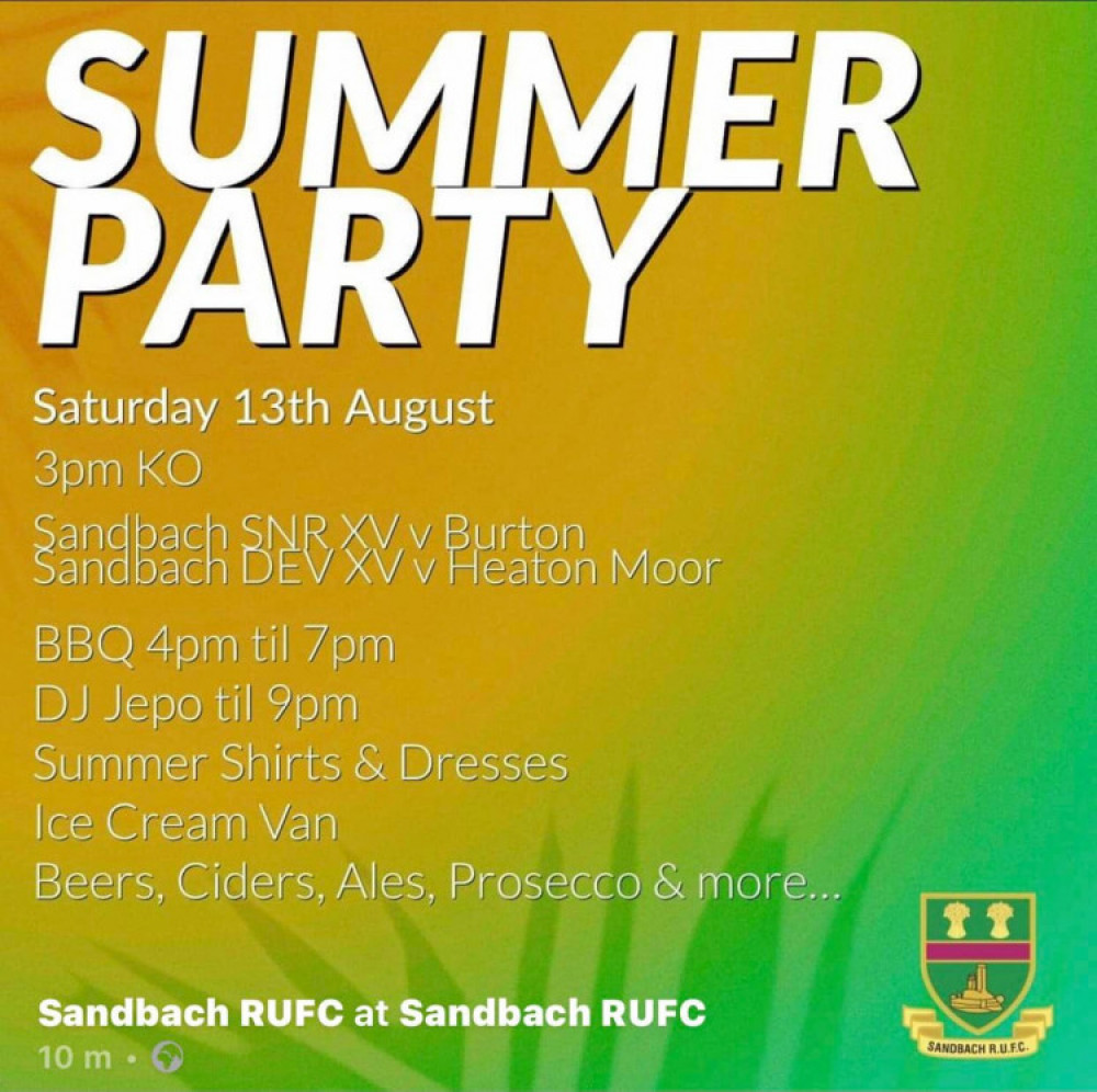 Summer party at the rugby club 