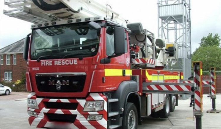 An Aerial Ladder Platform was sent from Bridgwater. Image: Devon and Somerset Fire and Rescue