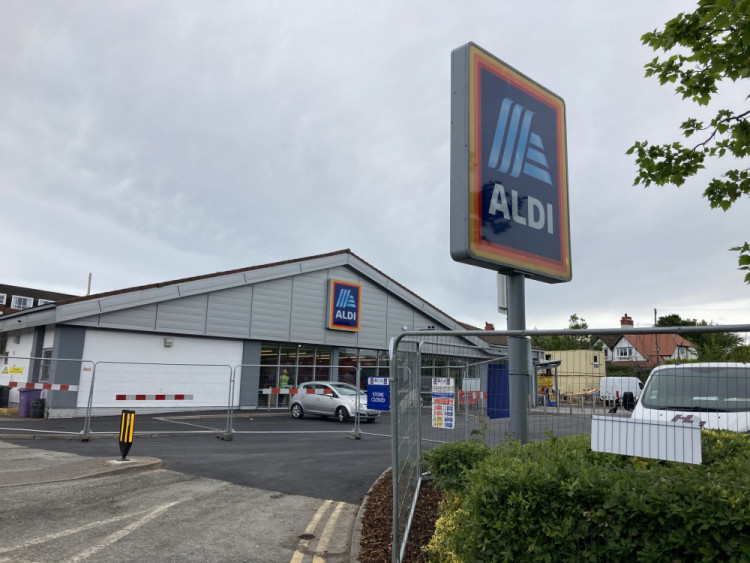 Aldi in Heswall - pictured shortly before it reopened in May with a new layout