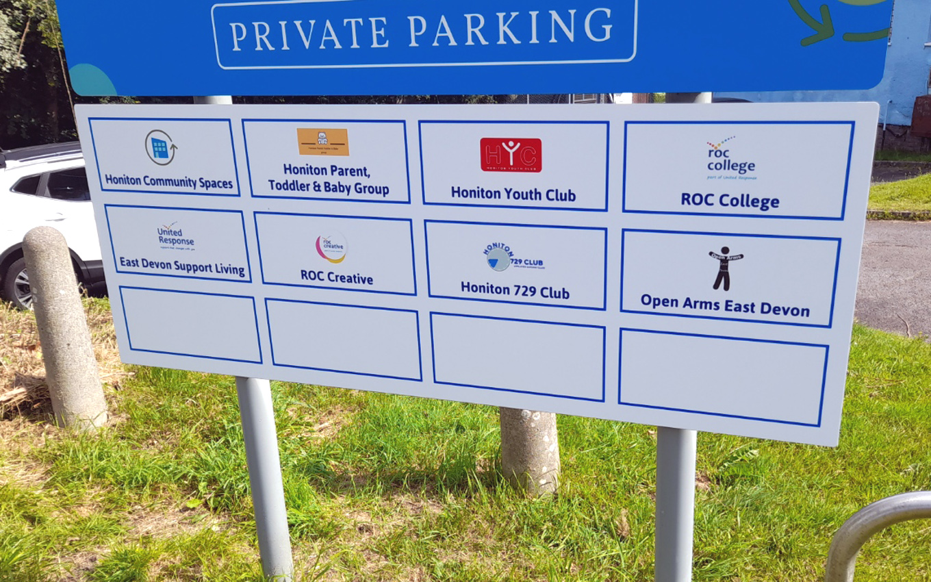 A sign showing the groups who use the CUB (Credit: HCS)