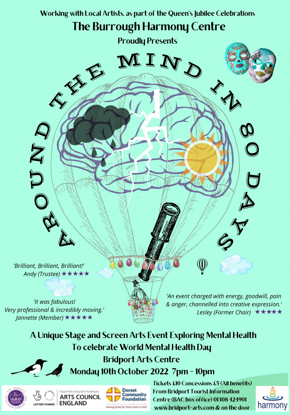 Bridport-based mental health charity, Burrough Harmony Centre, has created and produced Around The Mind in 80 Days for World Mental Health Day