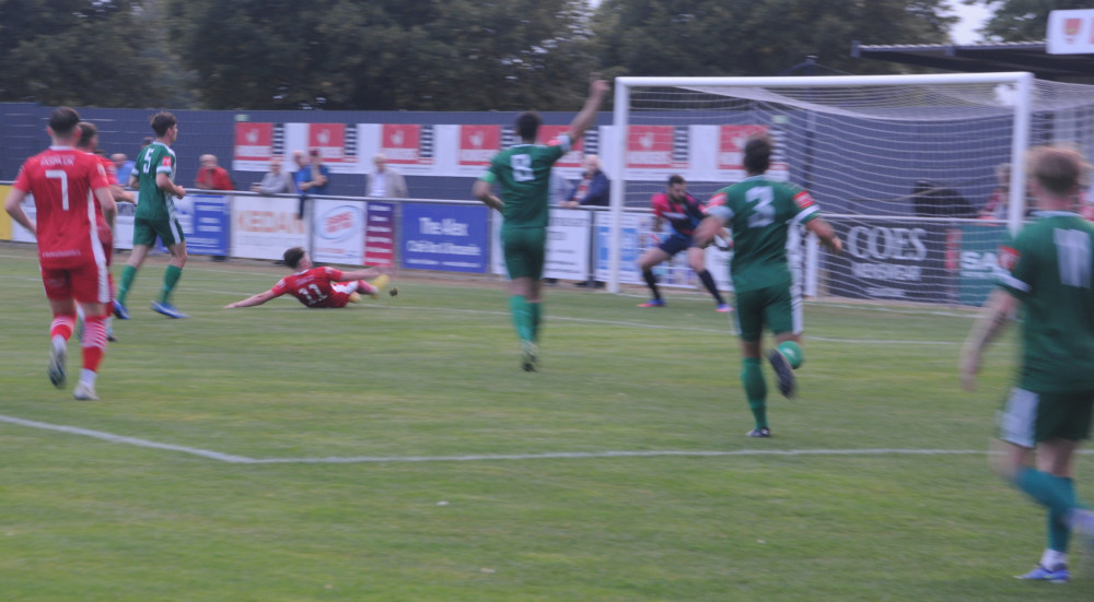 Charlie Warren grabs opener (Picture credit: Felixstowe Nub News)