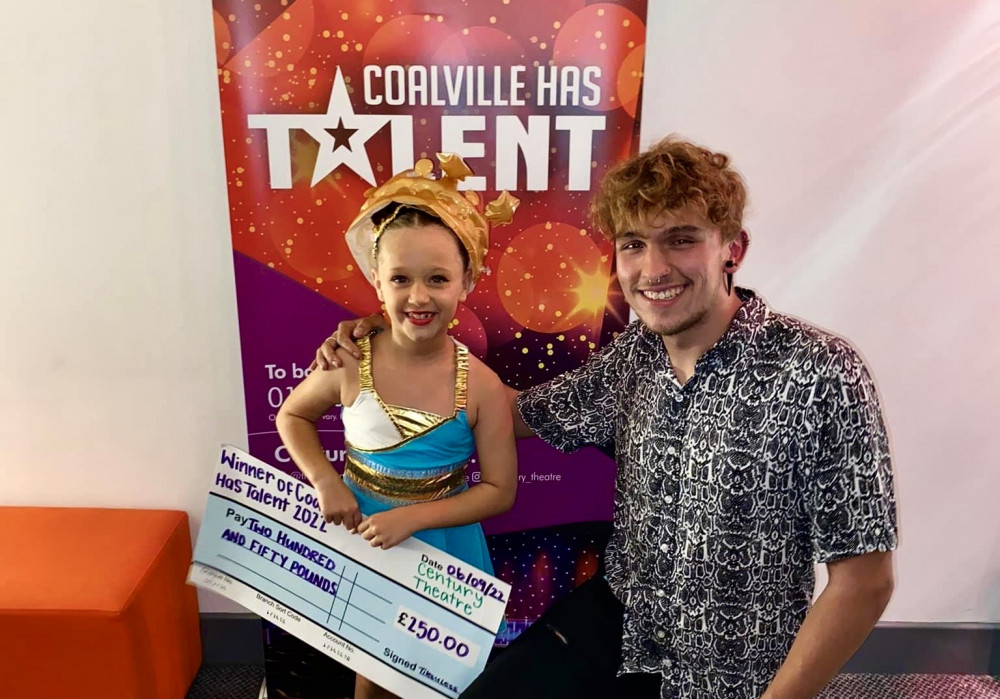 Coalville Has Talent winner Jagoda with organiser Oli Mellor