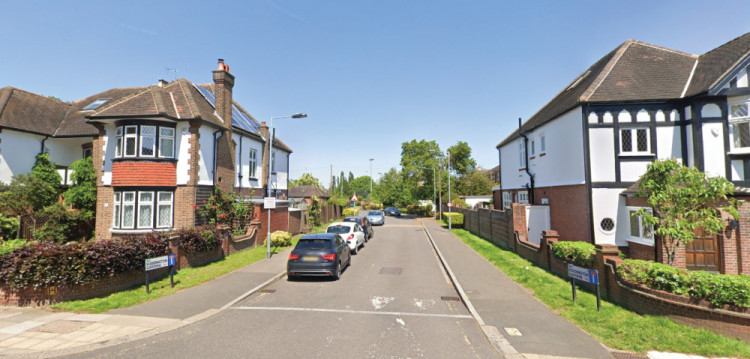 The leafy Boddington Gardens where murder materialised yesterday.