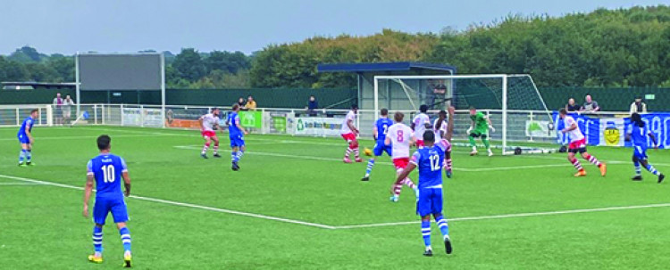 Aron Gordon, who was a constant thorn in Maldon's side, flashed an early ball across the face of the Jammers' goal.