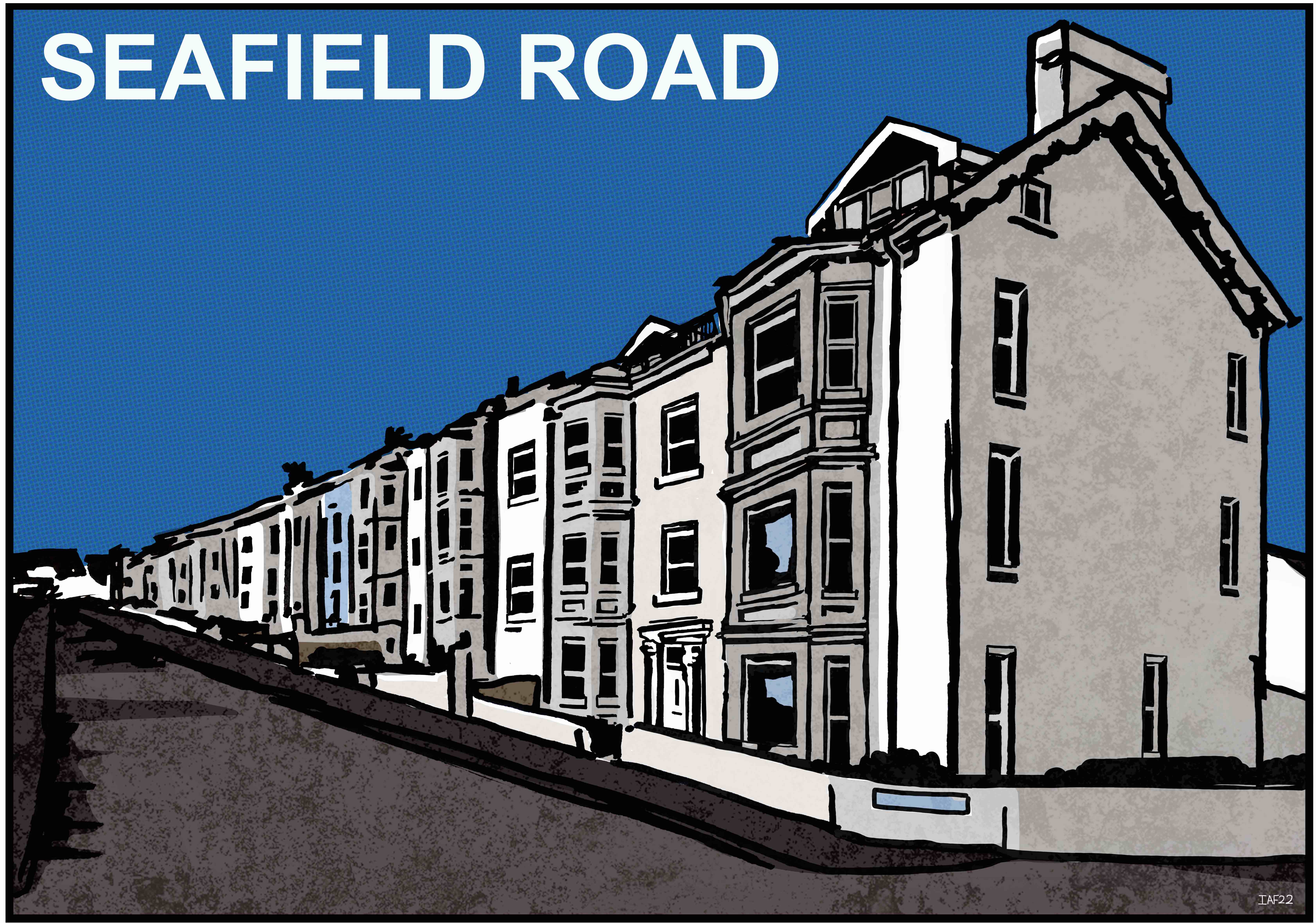 An example of Ian Flynn's work depicting Seafield Road