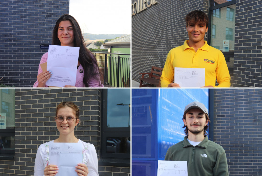 Clockwise from top left: Tilly Kumar, Josh Miller, Freddie Dorman, Ellie Wiles (Sidmouth College)